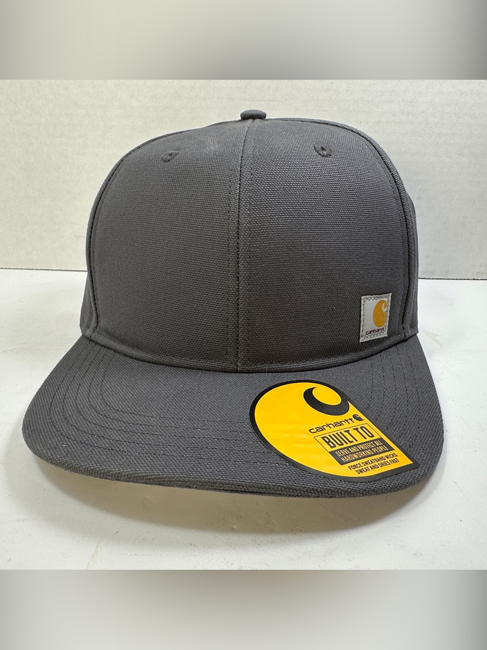 NWT Carhartt Men’s Hat Firm Duck Flat Brim Cap Gray SnapBack AH6665-M